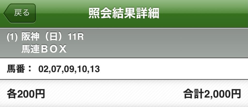 JRA 阪神競馬場 宝塚記念 馬券 馬連 BOX クロノジェネシス
