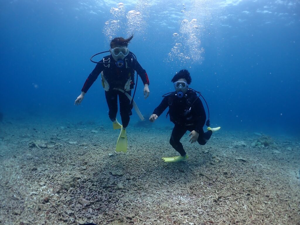 体験ダイビング　水中カメラ　浅瀬　ダイビング