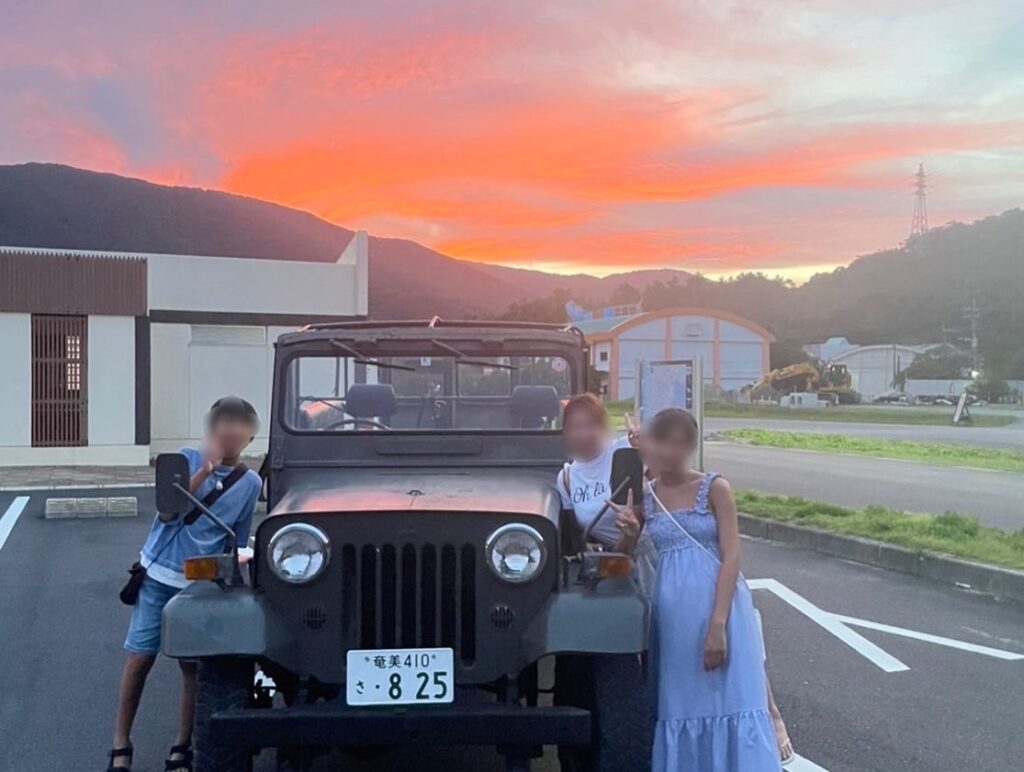 奄美大島　カヌー　家族写真
